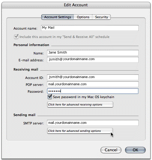 Setting Up Your E-mail in Microsoft Entourage